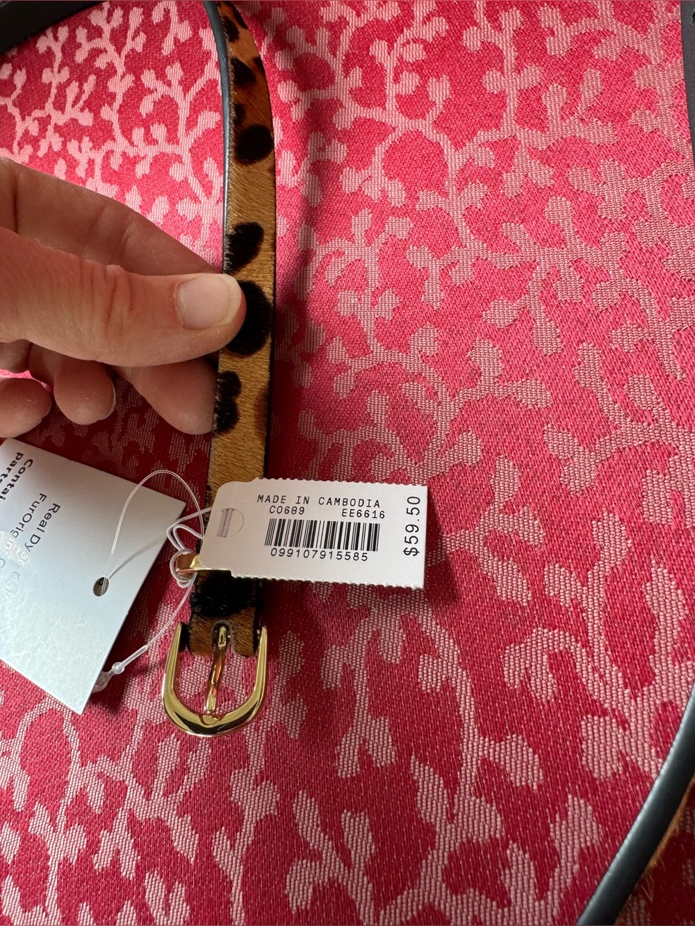 NWT J. Crew Leopard-Print Skinny Belt in Tan, Black and Gold - Picture 13 of 13